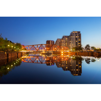 Red Bridge Manchester - Wrapped Canvas Print