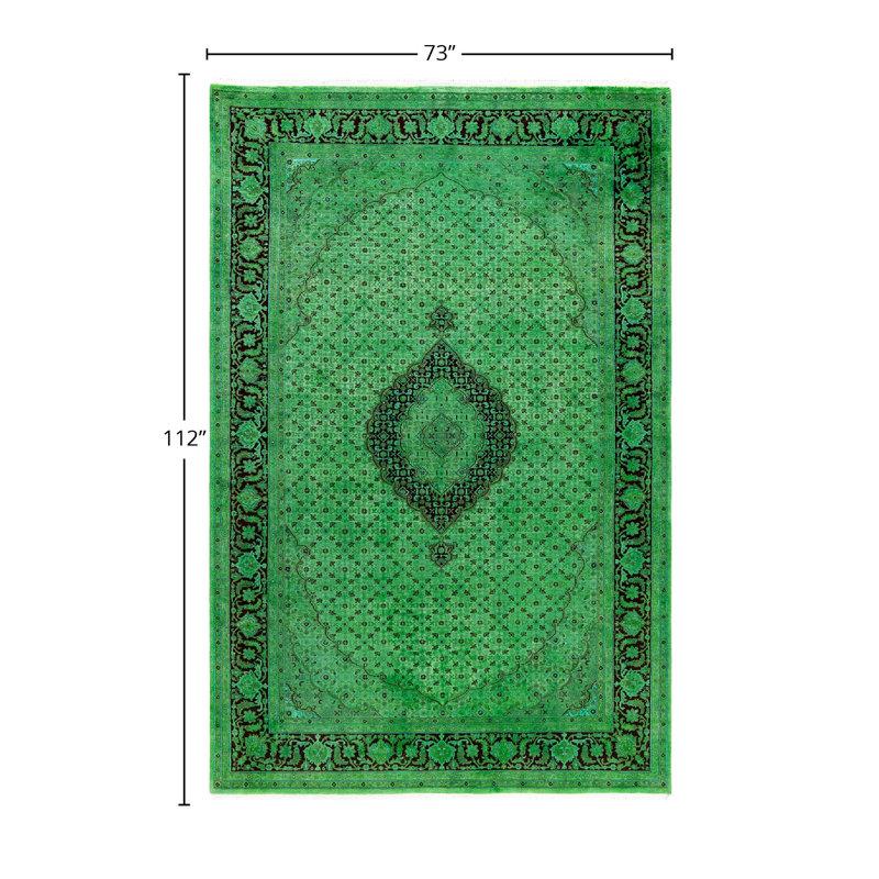 Tapis vert surteint de conception unique 6 pi 1 po x 9 pi 4 po