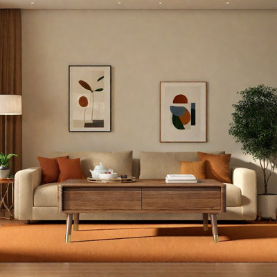 Revolving and height-adjustable coffee table