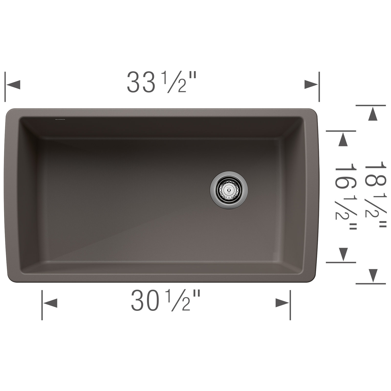 Diamond SILGRANIT 33" Undermount Kitchen Sink, Volcano Gray