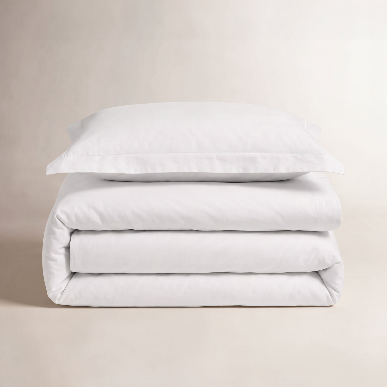 Hemstitch Cotton Duvet Cover Set, Twin, White