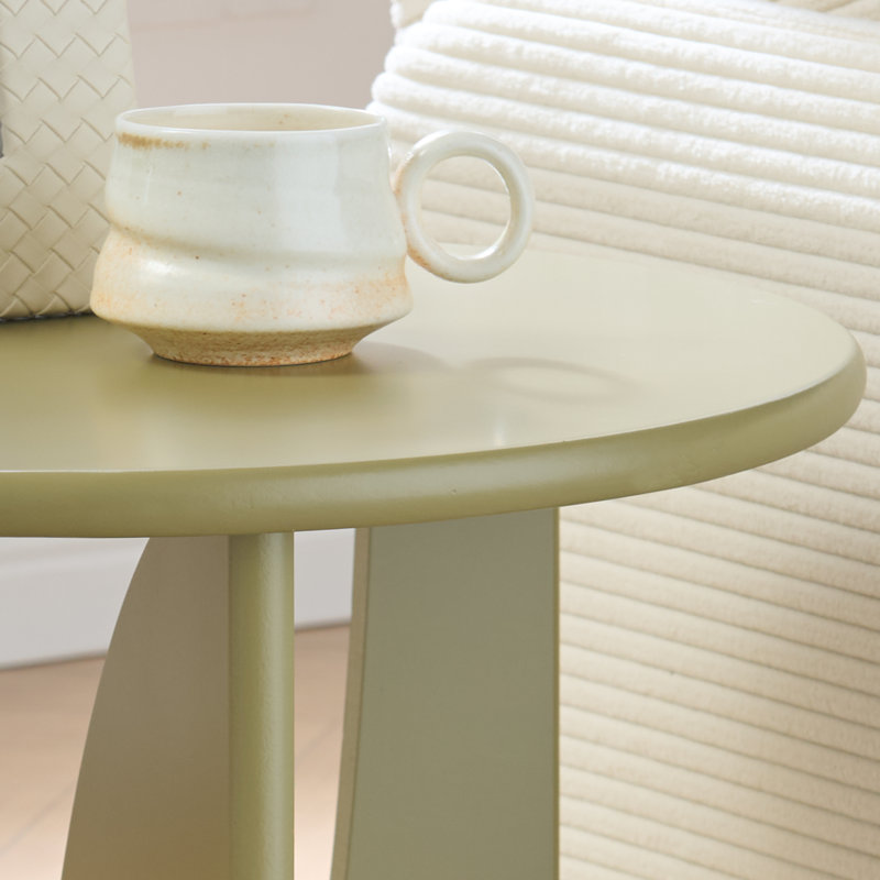 Table d'appoint ronde ronde - Table d'appoint en bois au design compact et mince pour le salon, la chambre à coucher ou le bureau