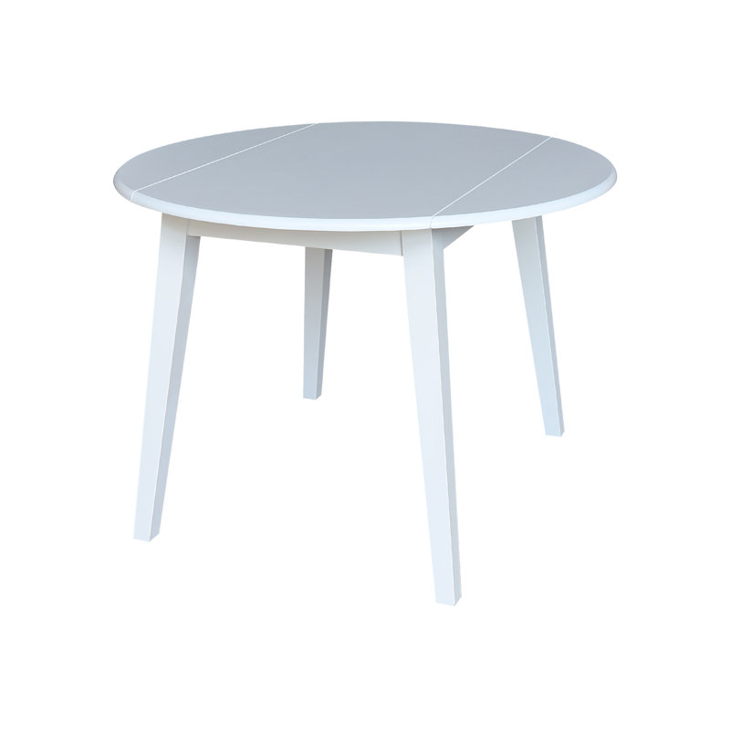 Franklinville Extendable Round Solid Wood Dining Table, White