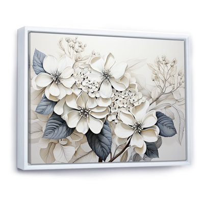 Grey Minimalism Hydrangea Delight I - Print