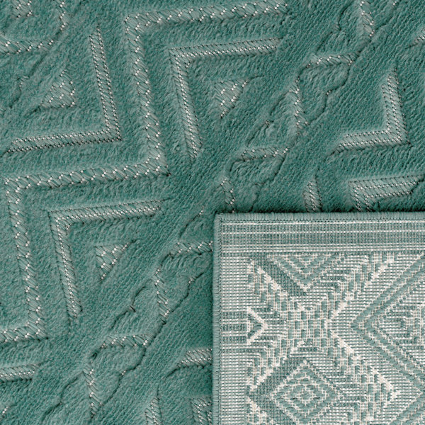 Union Rustic Jamele Turquoise Indoor/Outdoor Rug | Wayfair