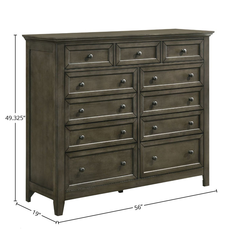 Jacon 11-Drawer Gentlemen's Chest, Black/Dark Gray