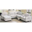 Canapé modulaire capitonné en L de 104 po avec repose-pieds mobile, consoles de rangement, chargeur USB et plateau en acrylique, ensemble de canapé en chenille en U pour le salon-1132509348