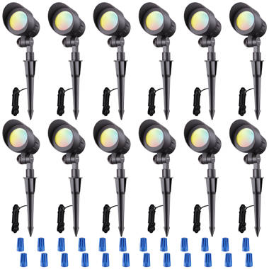 LEONLITE 12-Pack LED Landscape Lighting, 3W 12V Low Voltage Pathway Lights, Outdoor Waterproof Garden Lights, ETL Listed, 4000K Cool White, for