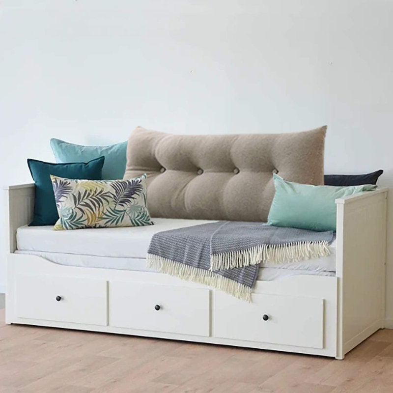 180cm Curved Headboard Pillow, 50cm H x 140cm W, Dusty Taupe