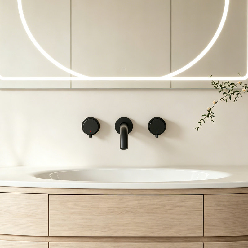 2-handle Bathroom Faucet, Matte Black