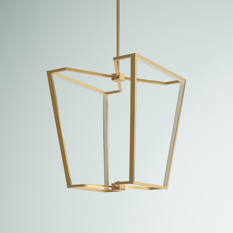 Skiba Dimmable LED Chandelier, Aged Brass