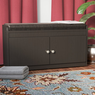 Whipe Faux Leather Upholstered Storage Bench