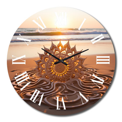 Horloge murale Majestic Mandala On The Beach II
