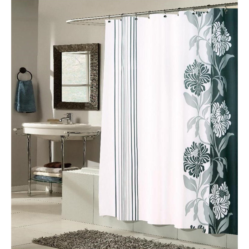 Rideau de douche simple Stoneridge, Noir, H 72 po x l 70 po