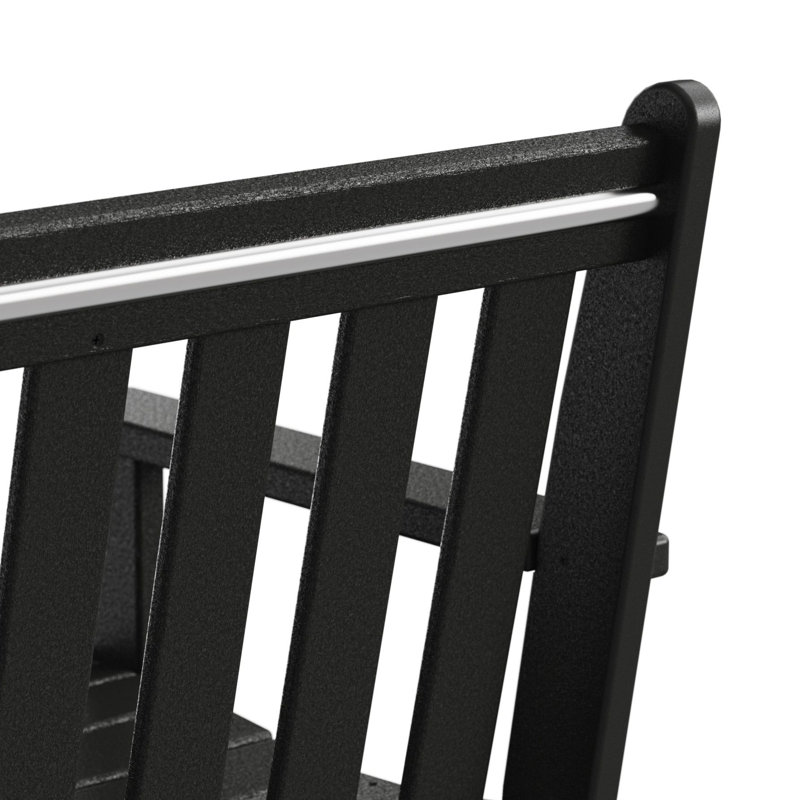 POLYWOOD Vineyard Patio Bench, 35.25" H x 48" W x 24" D, Black