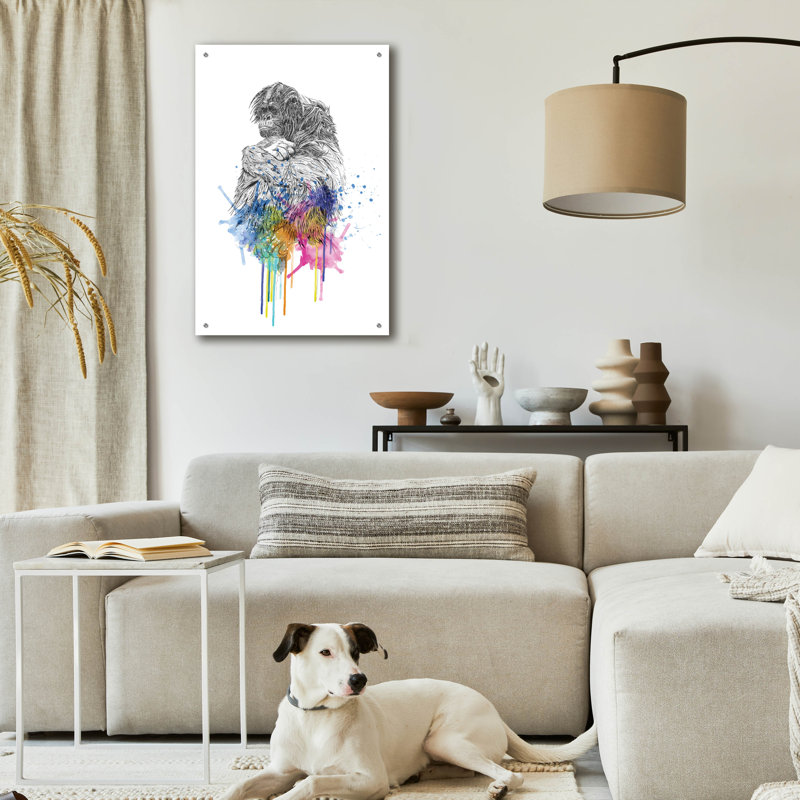 Winang Porter «Orangutan» par Karin Roberts, art mural en verre acrylique, ACR-40943, H 36 po x l 24 po x P 0,2 po