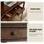 Bureau de direction rectangulaire en bois massif avec tiroirs Walnut