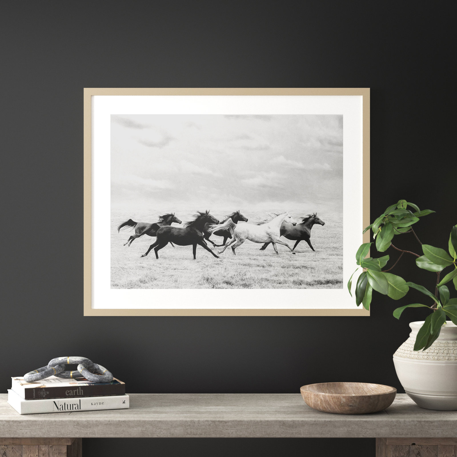 Horse Run I Photo Print by PHBurchett, Brown, 27" H x 33" W