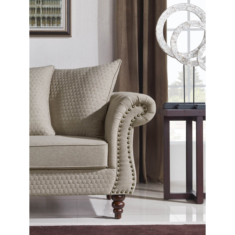 Fauteuil Chesterfield en polyester de 46 po de largeur Milam