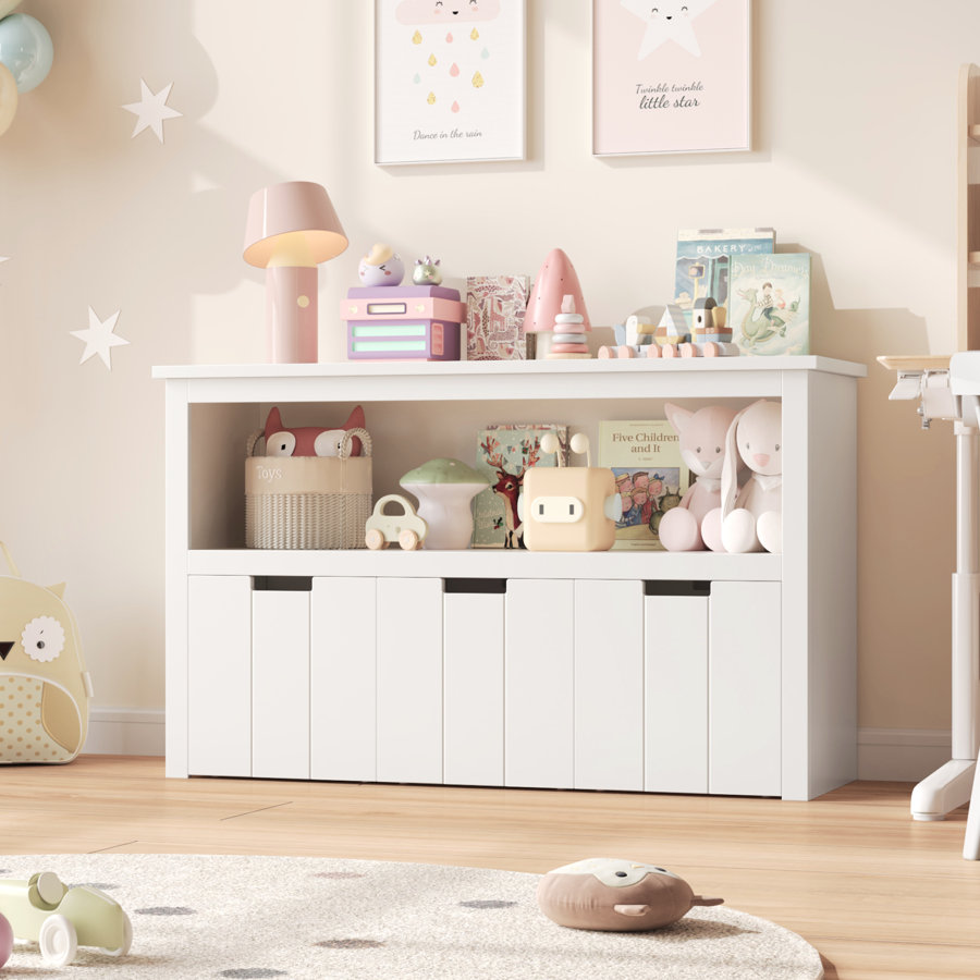 Bayze Bookcase with Removable Drawers, White