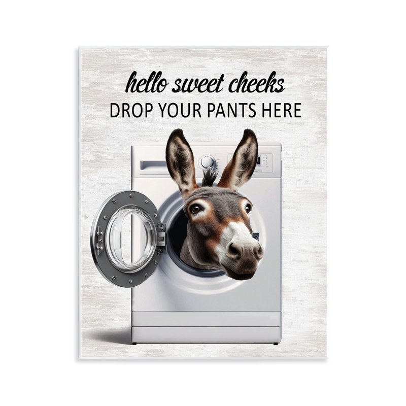 Funny Sweet Cheeks Laundry Wall Plaque, design by Lettered and Lined