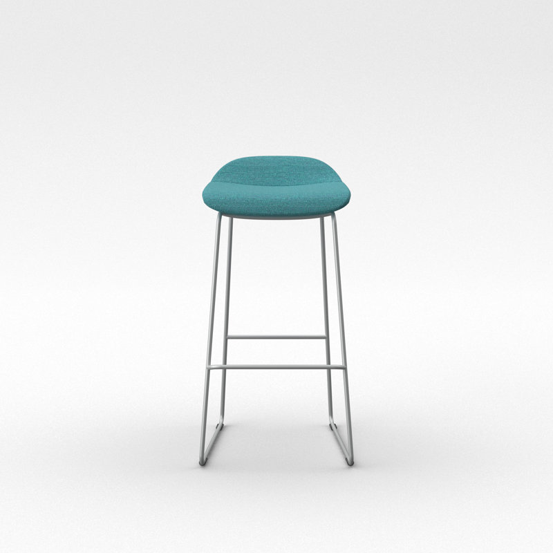 Tabouret Lilly , Mélange de polyester bord de mer, Argent, Tabouret de bar (siège d'une hauteur de 30 po)