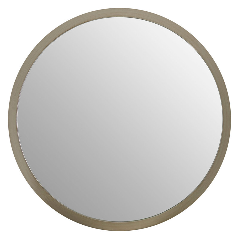 Metal Round Mirror, Silver, 34 cm H x 34 cm W
