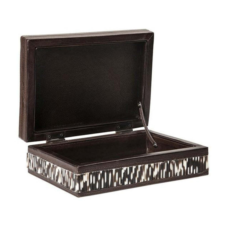 Decorative Box with Quill and Leather Accents
