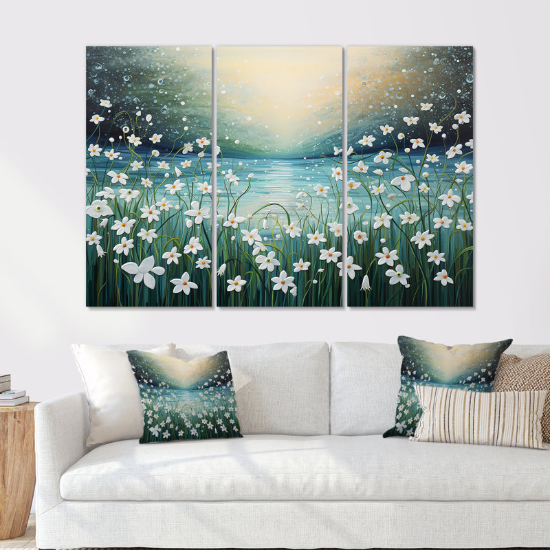Ensemble de décorations murales Snowdrop Flowers Field In Winter II - Snowdrops, Toile tendue, H 40 po x l 60 po x P 1 po