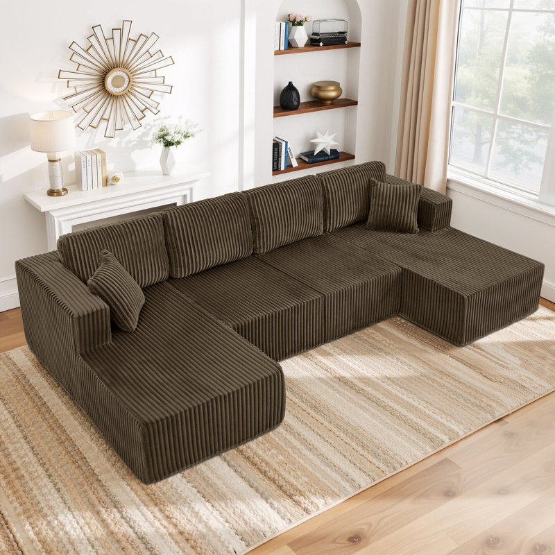 Canapé modulaire en U [MIS À JOUR], Brun