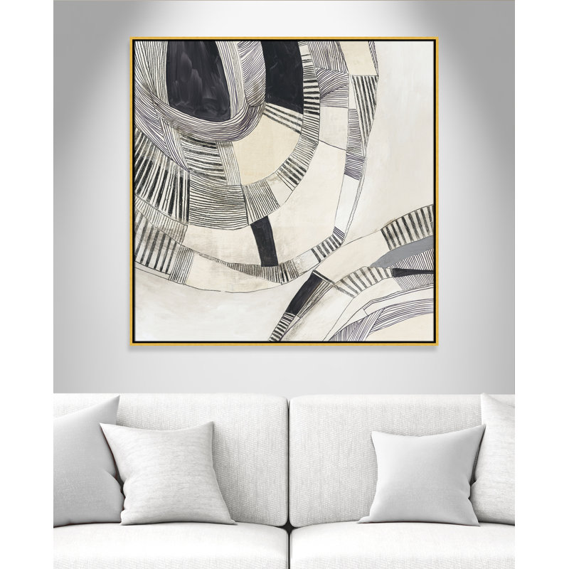 Shadowed Symmetry Print by Casa Fine Arts, Gold Floater Framed, No Mat, 41.5" H x 41.5" W  x 2" D