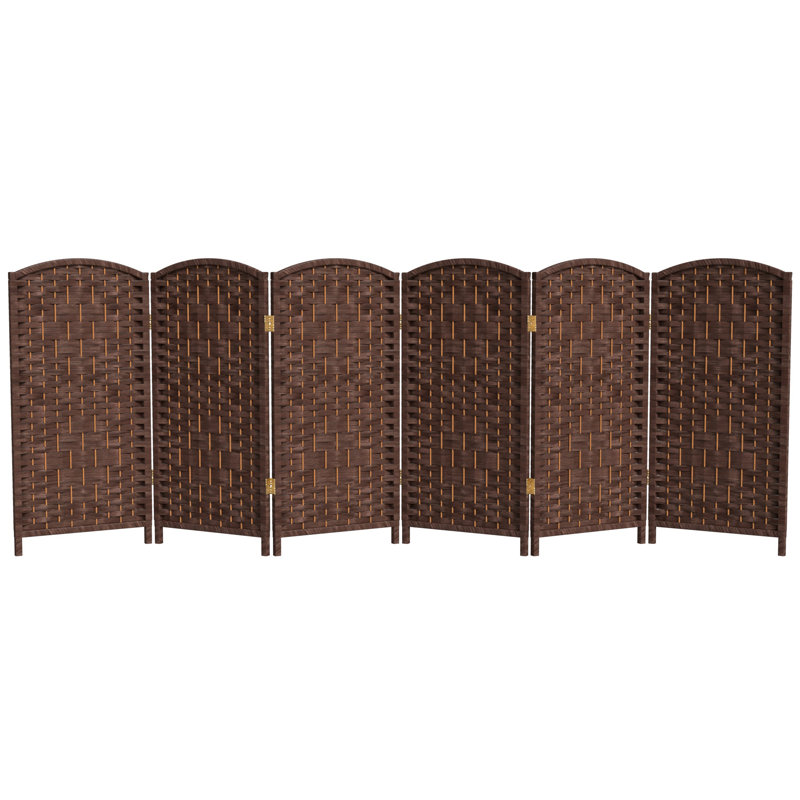 Paravent Short Diamond Weave, 6, 3 pi, Café noir
