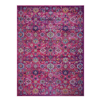 Demetri Floral and Geometric Shapes Indoor / Outdoor Area Rug