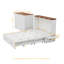 Grand lit escamotable avec 2 tiroirs, lit escamotable avec matelas en mousse à mémoire de forme pliable, blanc
