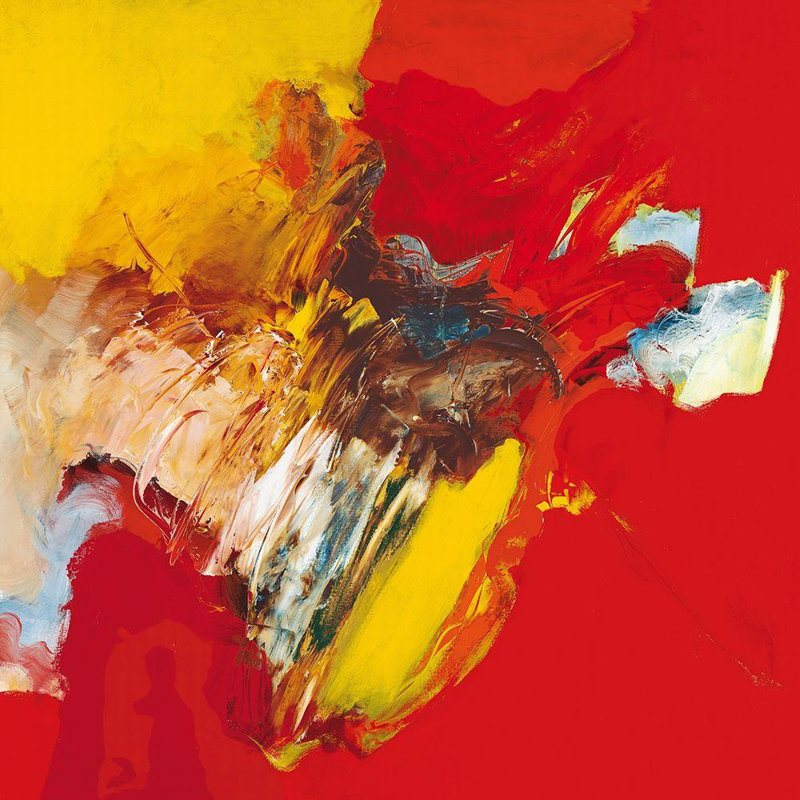 ArtDirect Magis, Pascal Gallery Wrapped Canvas Art Titled: Triptyque rouge II, 36" H x 36" W