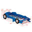 Lit plateforme Race Car, roues incluses-129230361