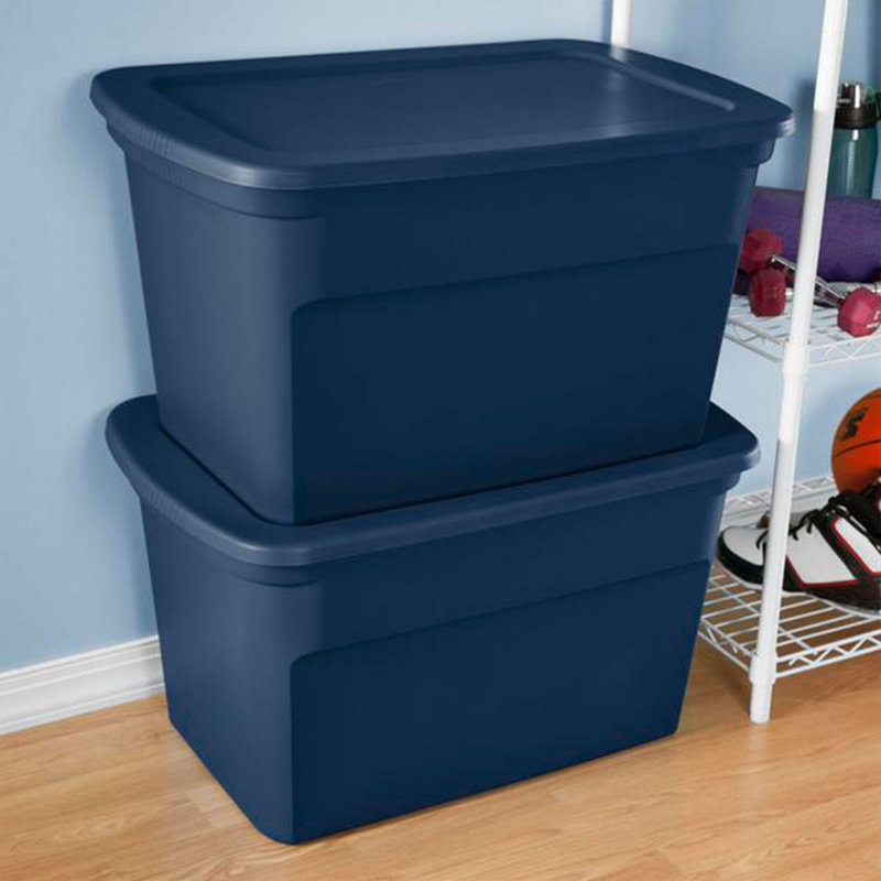 Sterilite Plastic Stackable Storage Tote Container Bin, 12, 120 qt, Blue
