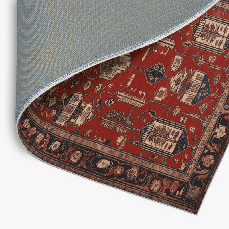 Persian Brown Indoor and Outdoor Area Rug, Rectangle 2' x 3'