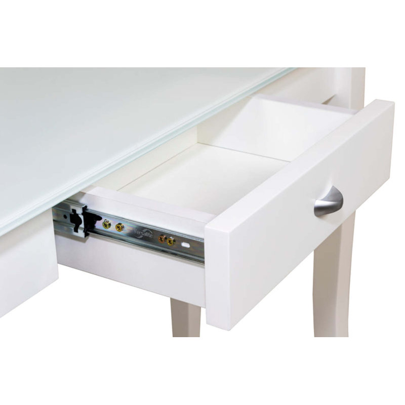 Bouleaux 110cm Glass Top Console Table, White