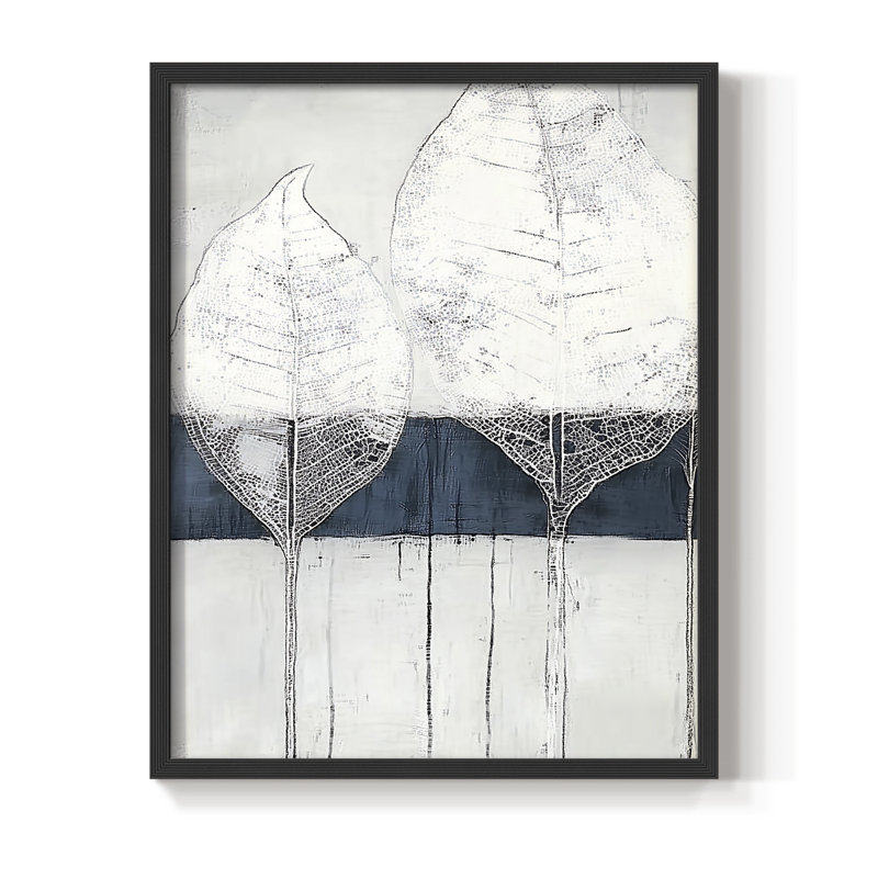Abstrait, encadré, prêt à accrocher , H 10 po x l 8 po, Noir