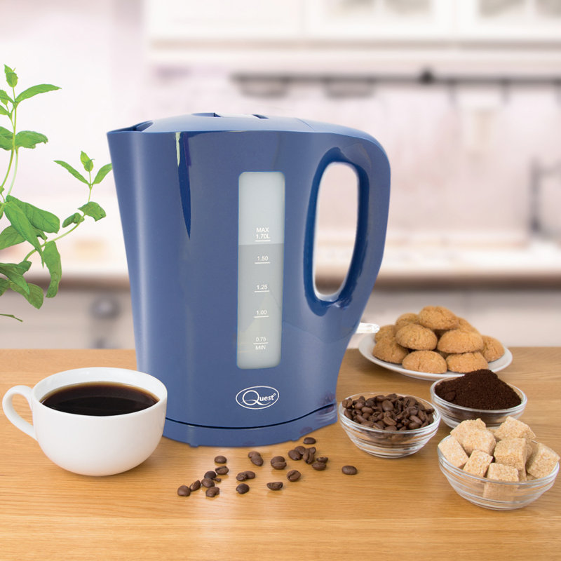 Quest 1.7L Plastic Electric Tea Kettle, Navy