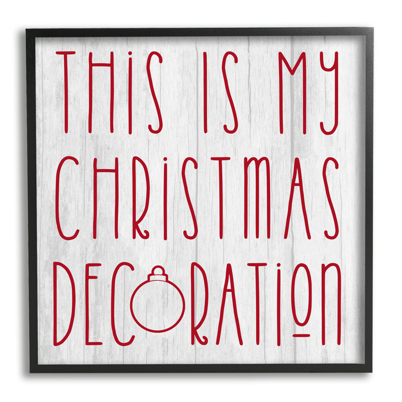 ba-843, «My Christmas Décoration Humor» par Lil 'Rue, reproduction d'art sur toile, Giclée encadrée noir minuit