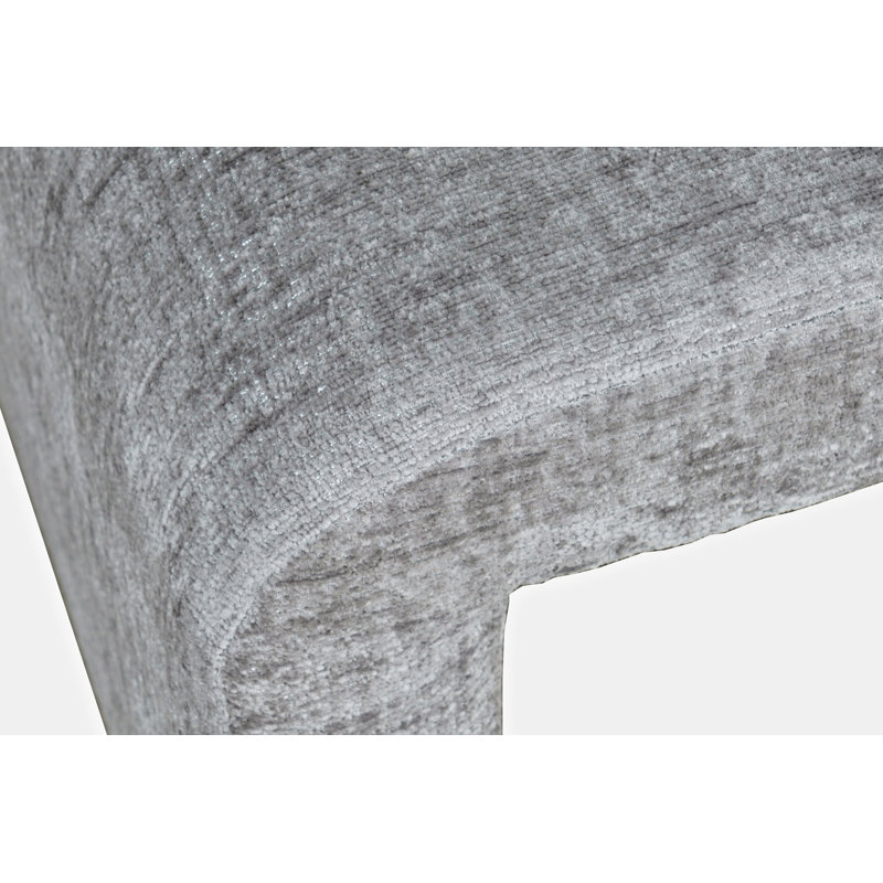 Repose-pieds rembourré rectangulaire l 21 po Kennedy, Microsuède gris Gwen