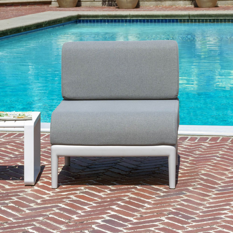 Patioflare Leaf Modular Armless Patio Chair, Grey