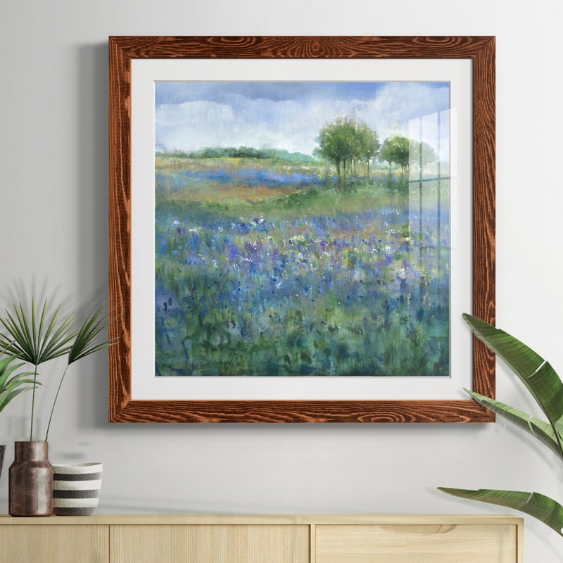 " Rolling Hill " Painting Print, 31.5" H x 31.5" W x 1.5" D, Maple Framed
