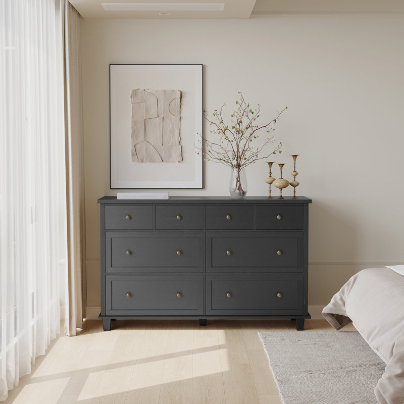 Commode 8 tiroirs, Noir