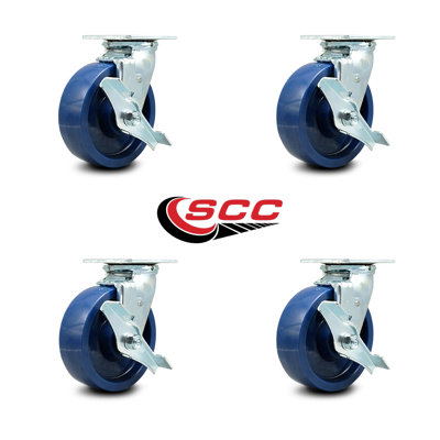 Ensemble de roulettes pour boîte à outils - Roulettes pivotantes en polyuréthane solide de 6 pouces - SCC