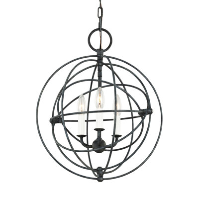 3 - Light Weathered Galvanized Sphere Pendant