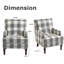 Fauteuil d'appoint vintage à garniture cloutée en lin 25,2 po