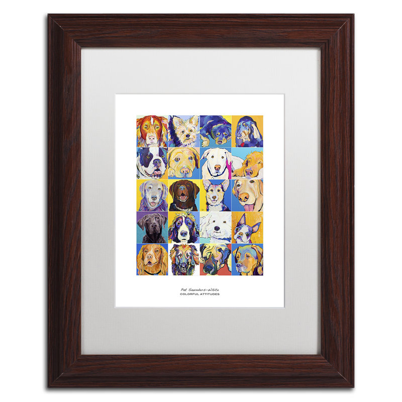 Modern & Contemporary, 14" H x 11" W x 0.5" D, White, Brown Framed